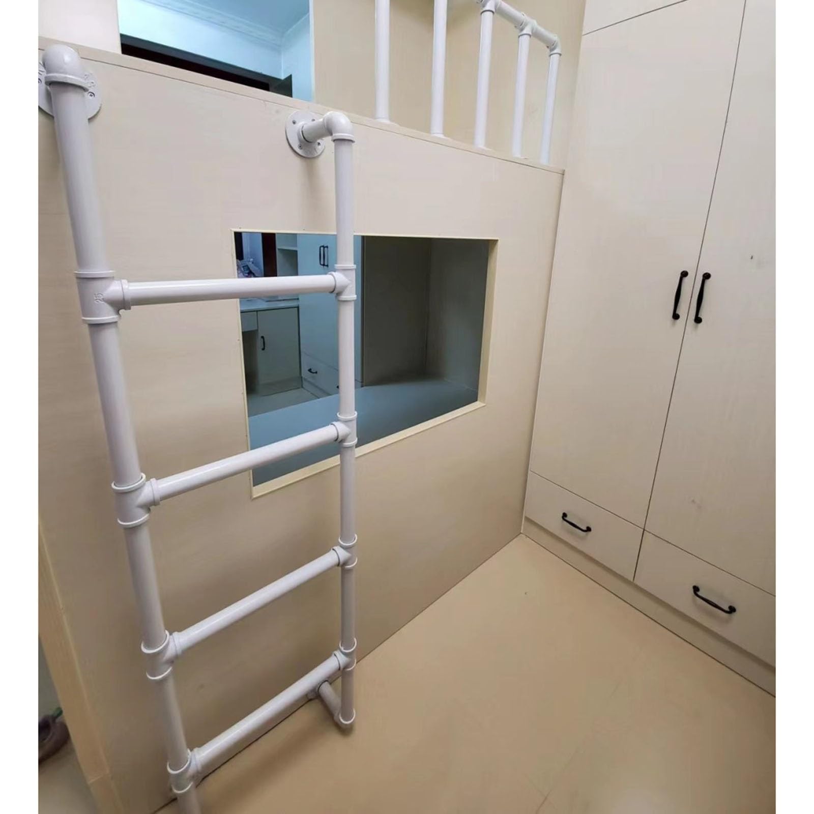 Scala di Emergenza Resistente per finestre, 10 gradini, Scala per Letto a Castello per Bambini e Adulti con Pedali Morbidi, Ideale per soppalchi, Interni di Camper, Letto Singolo r