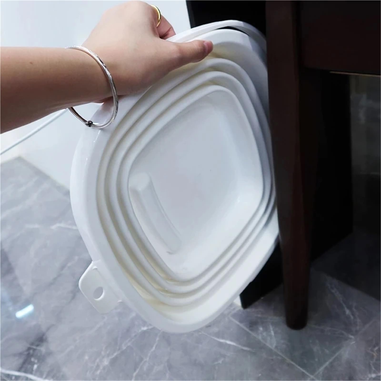Cubo Plegable de Silicona for baño, cubeta for Lavar Autos al Aire Libre, Suministros Pesca Cuadrados, Cubo Campamento Cocina 10L, 2 uds para Lavado Camping(Grey)