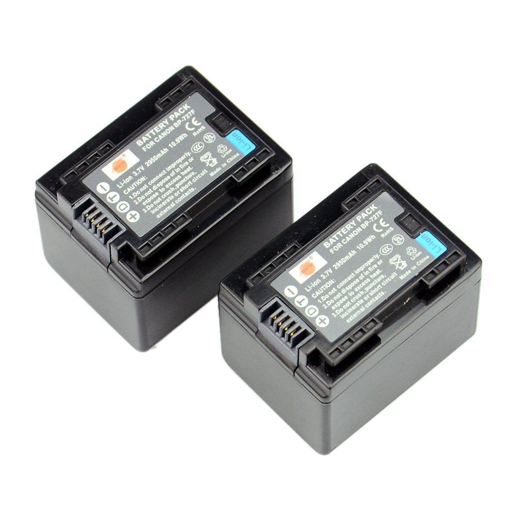 DSTE 2-Pack Rechange Batterie pour Canon BP-727 BP-727F VIXIA HF M50 M52 M56 M60 M500 M506 R30 R32 R36 R40 R42 R50 R52 R56 R62 R66 R300 R306 R308 R400 R500 R506 SLR Caméras