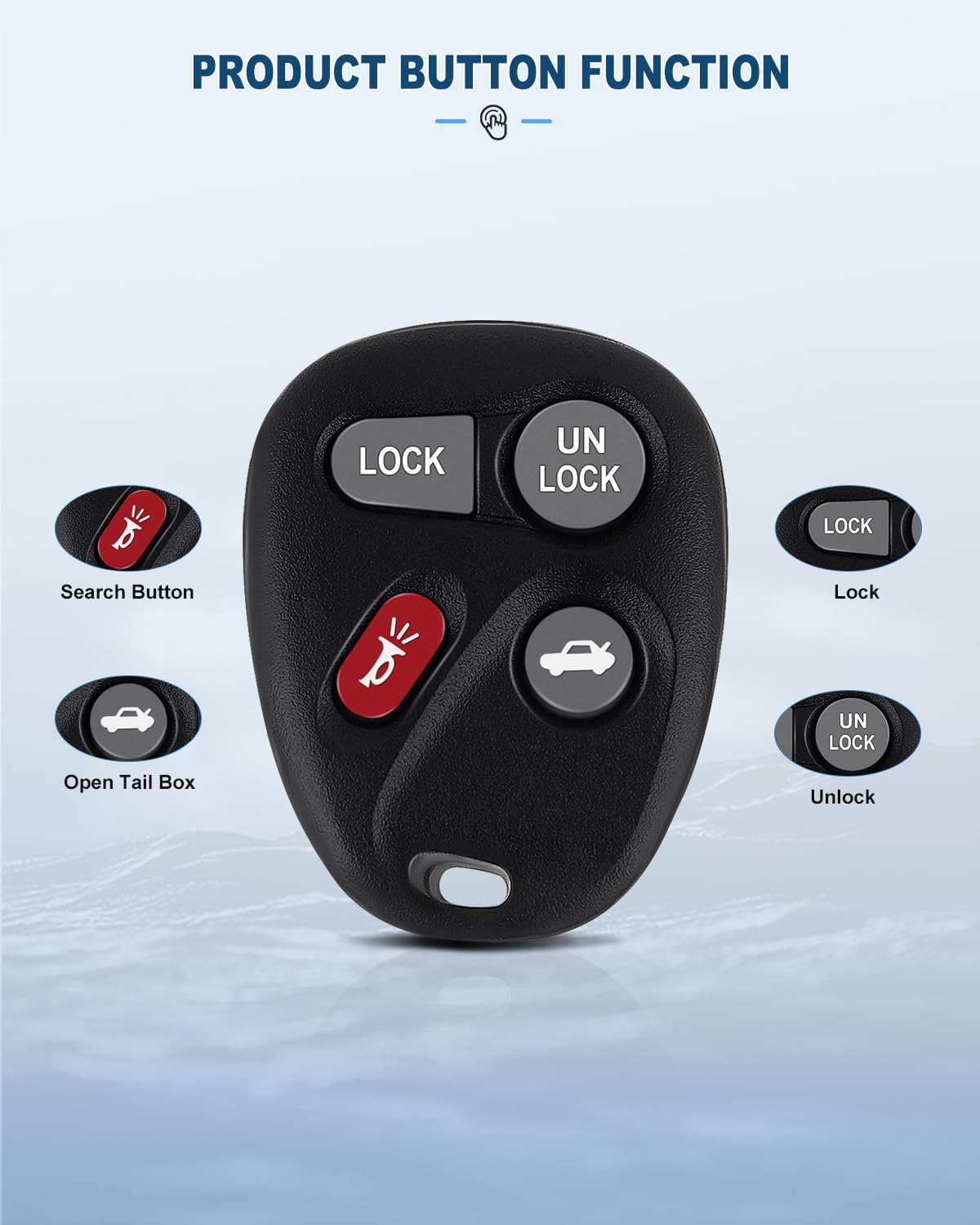 ECCPP 2PCS 4 Buttons Keyless Entry Remote Control Car Key Fob Shell Case Replacement for C adillac Chevy B uick G MC KOBLEAR1XT