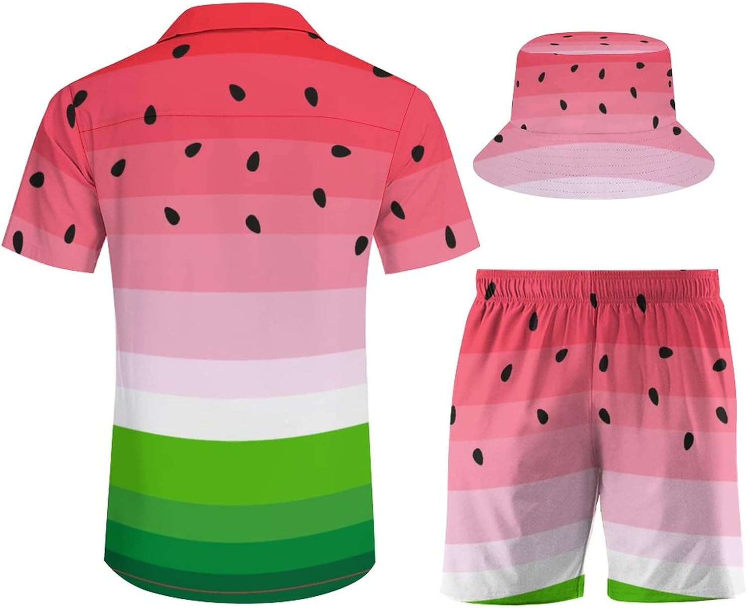 Palm-Tree Flamingo Party Shorts Shirt Men Swim Trunks Quick Fisherman's Hat Beach Shorts Casual Beach Suit