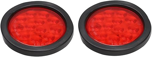 2pcs 4" redondo rojo 12 LED camión remolque stop turn luz trasera montaje empotrado