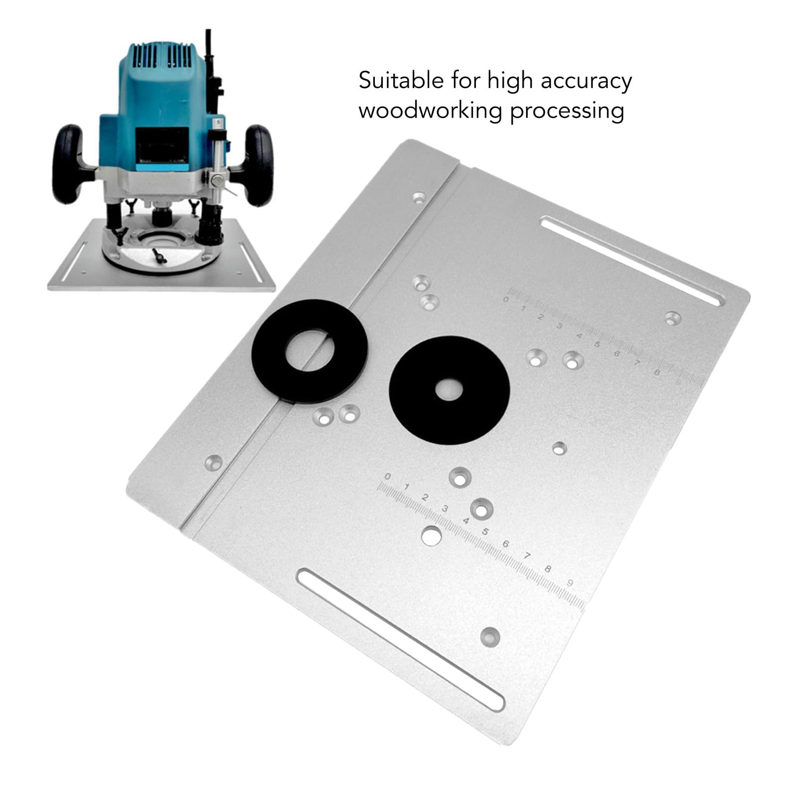 Placa de Inserción de Aleación de Aluminio de Alta Dureza 2 en 1 Tablero Abatible de Mesa de Enrutador para Fresadora de Banco de Carpintería Máquina Cortadora para Enrutador
