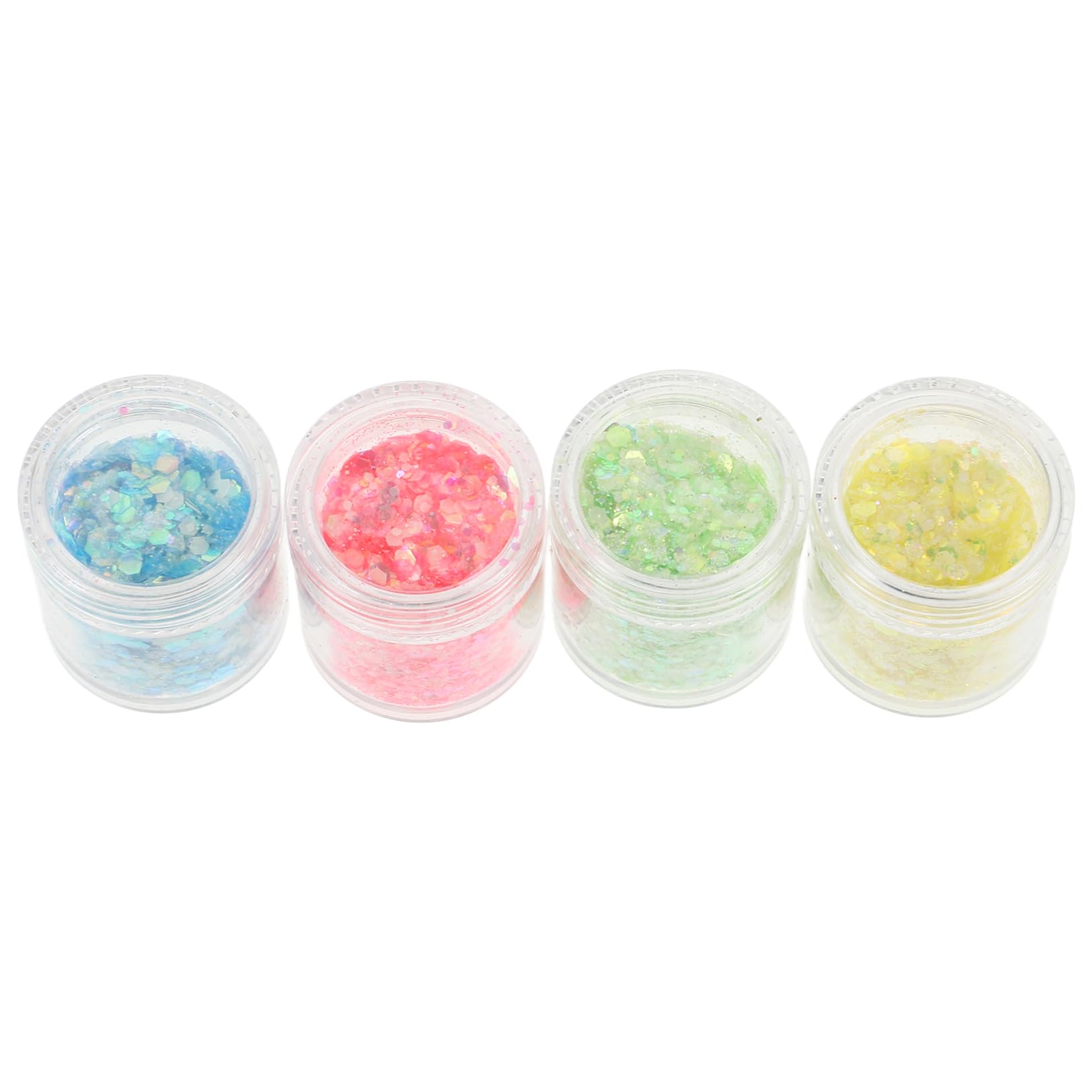 VILLCASE 4 Bottles Holographic Nail Art Sequins Glitter Kits Tab Nail Glitter Supplies for DIY Manicure Dec