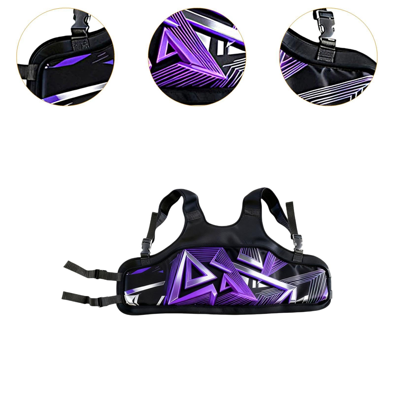 Protector de Costillas para Karting de Pecho Infantil Adulto Chaleco Protector Diseño Ergonómico Ajustable Absorbe Impactos Universal Esponja, PÚrpura