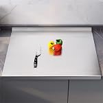 L-Shape 304 Stainless Steel Cutting Board, 40*50cm/15.7*19.7in, 40*60cm/15.7*23.6in, Kitchen Pastry Board, Chopping Board, Metal Cutting Board