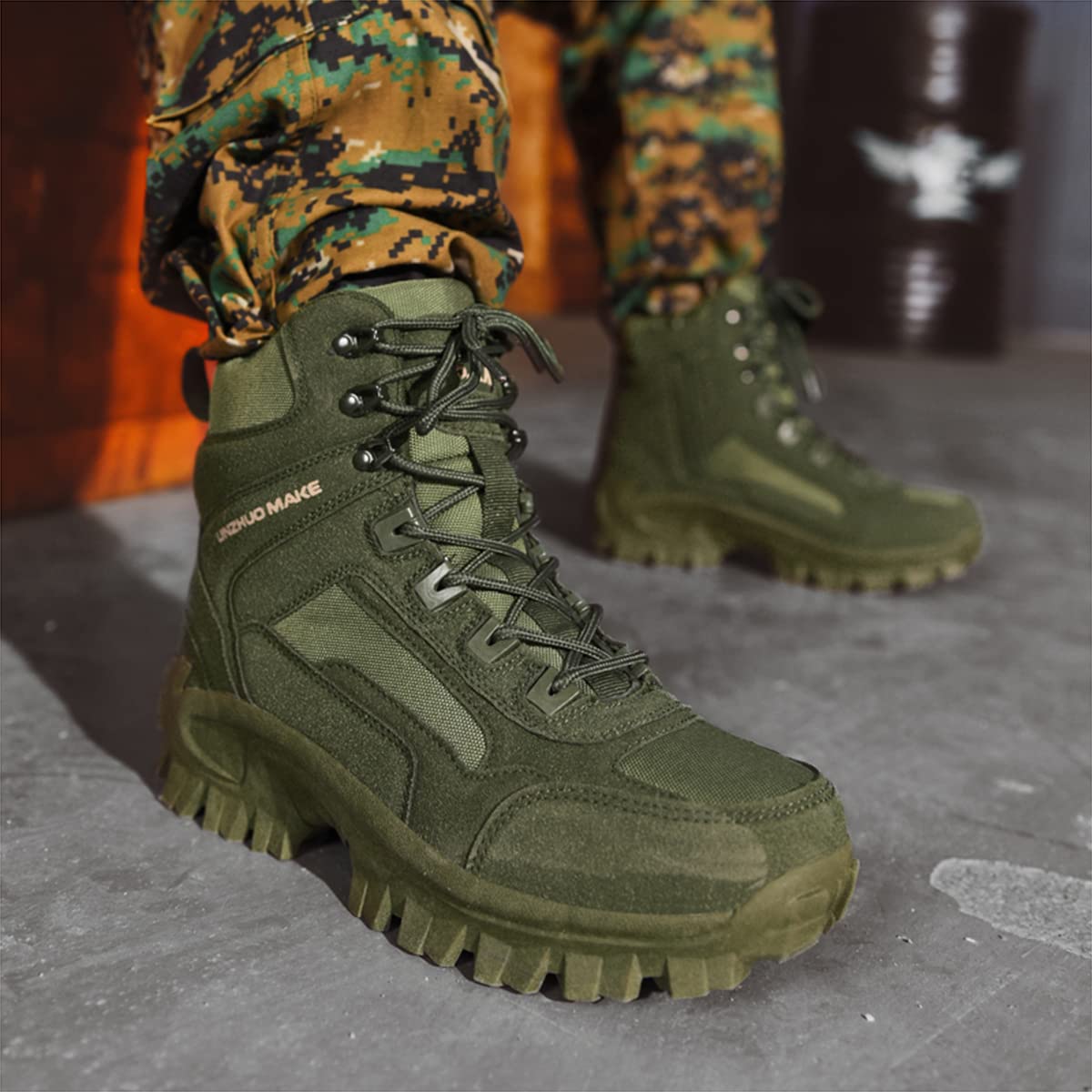 Bottes Militaires pour Hommes Bottes Tactiques D'entraînement au Combat Randonnée Alpinisme Résistant À L'usure Camping Chaussures de Plein Air