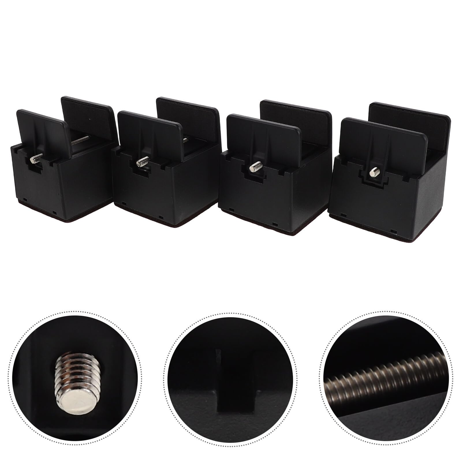 Elevadores Ajustables para Patas de Muebles 50 MM 4 Unidades Negras Antideslizantes Base de Fieltro Extensores para Sofás Mesas y Camas Soporte Resistente para Nivelar y