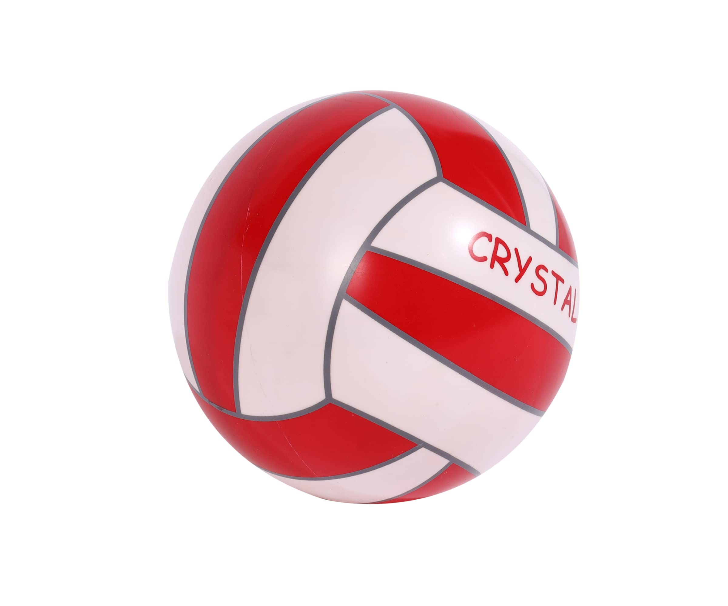 Jupiter Industries CrystalBall Inflatable PVC Beach Ball for Kids & Adults, Soft Play Ball for Pool, Garden, Indoor & Outdoor Recreation, Size: 9 Inch with 2 Inflating Pins (Red White) 2