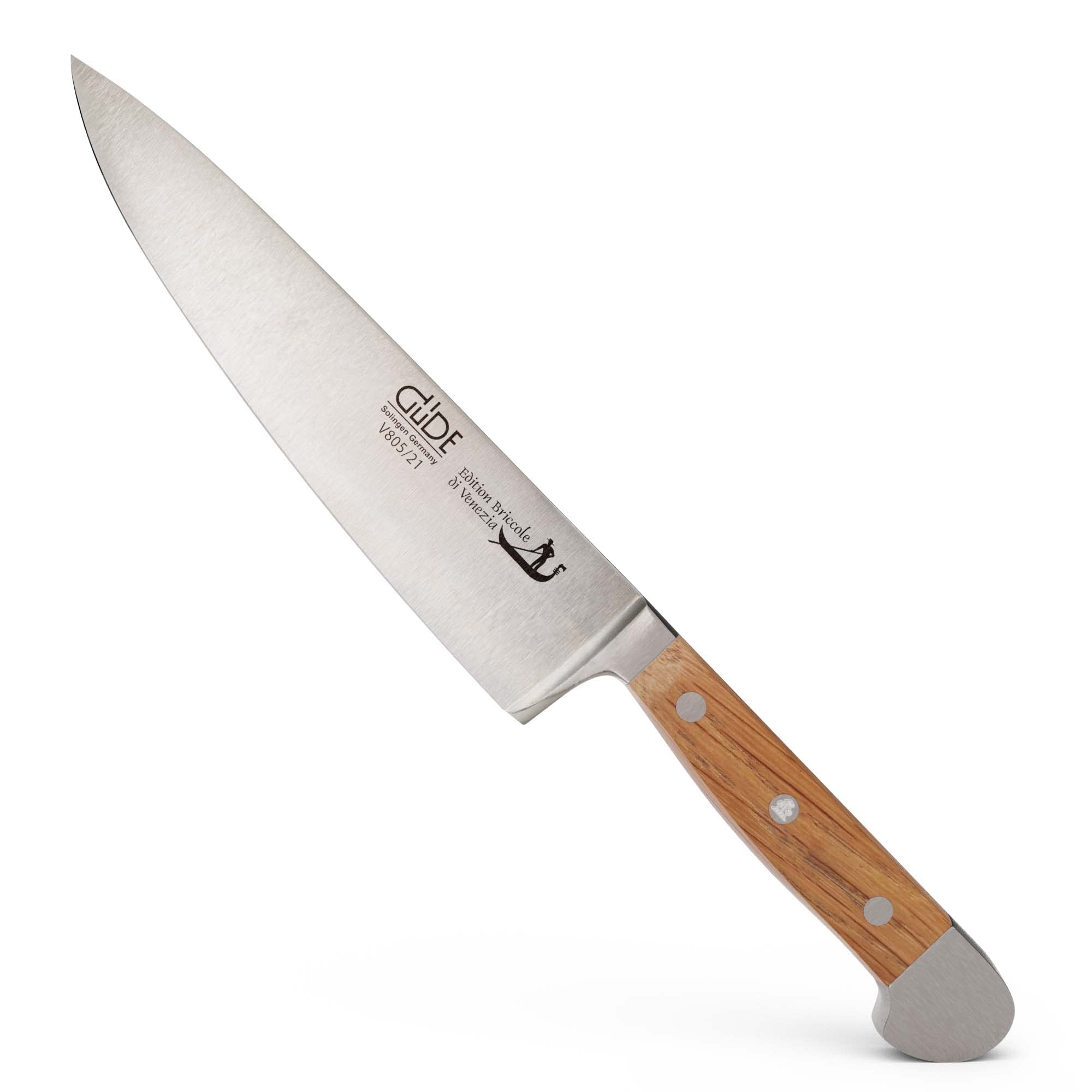Güde Solingen - Coltello cuoco forgiato, 21 cm, legno di briccole, ALPHA-BRICCOLE DI VENEZIA - Coltelli da Chef, doppio collarino, fatto a mano in Germania