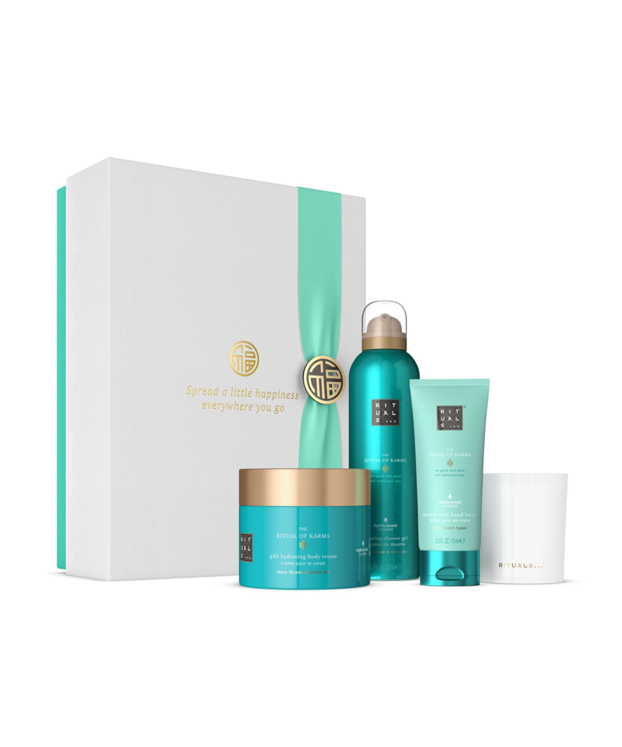 RITUALS Gift Box The Ritual of Karma, L - Gift Set Consisting of 4 Body Care Products with Lotus and White Tea - Rich and Soothing