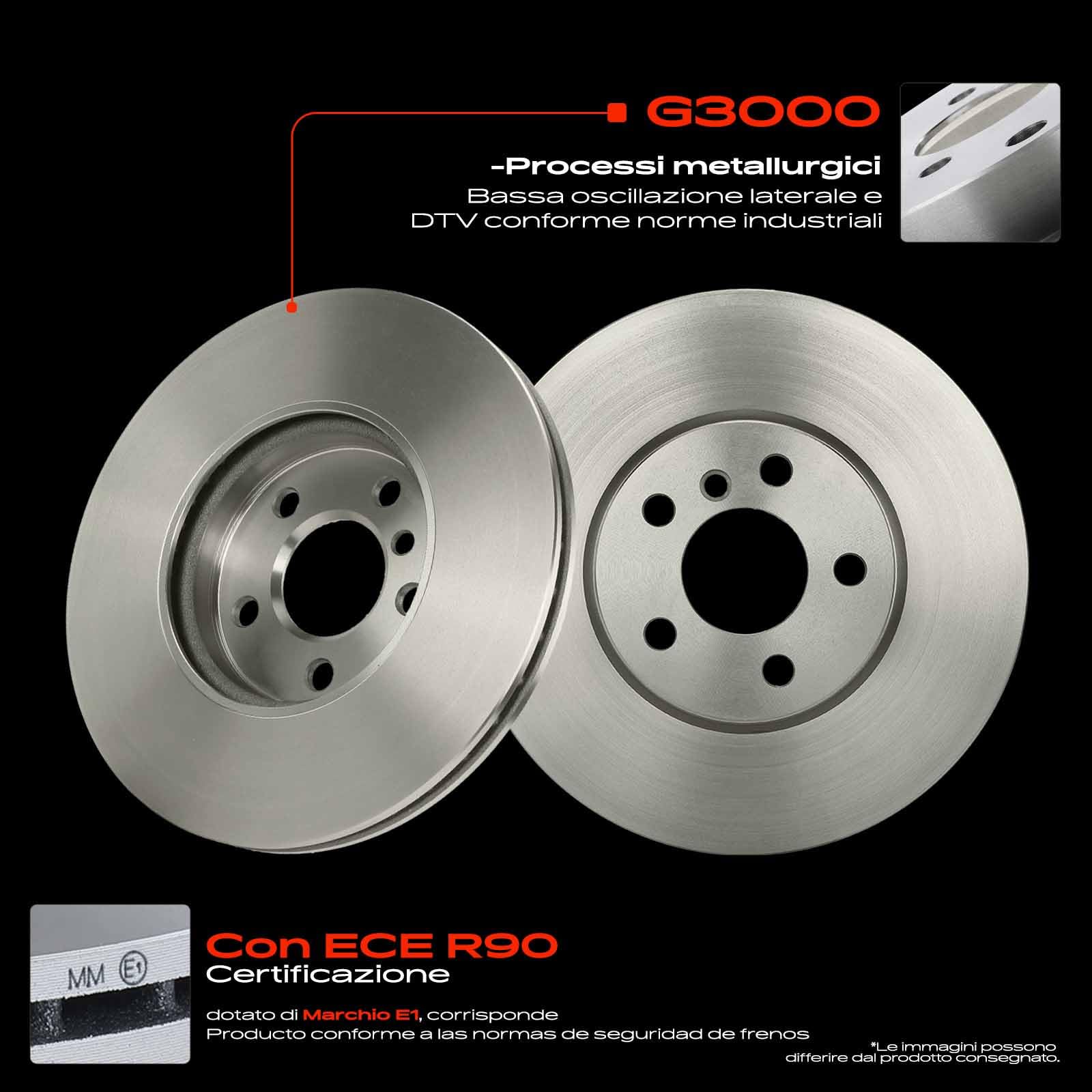 Frankberg Set freni incl. 2x Dischi Freno + 4x Pastiglie dei Freni Anteriore Compatibile con Serie 1 F40 2 Gran Tourer F46 M.i.n.i Countryman F60 X2 F39 Replace# 34116799351