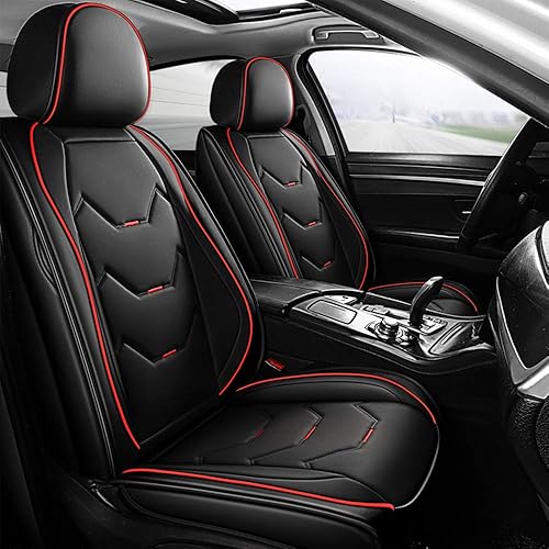 otoez Juego completo de fundas universales de cuero para asiento de automóvil de 5 asientos, compatible con la mayoría de vehículos, camiones, SUV