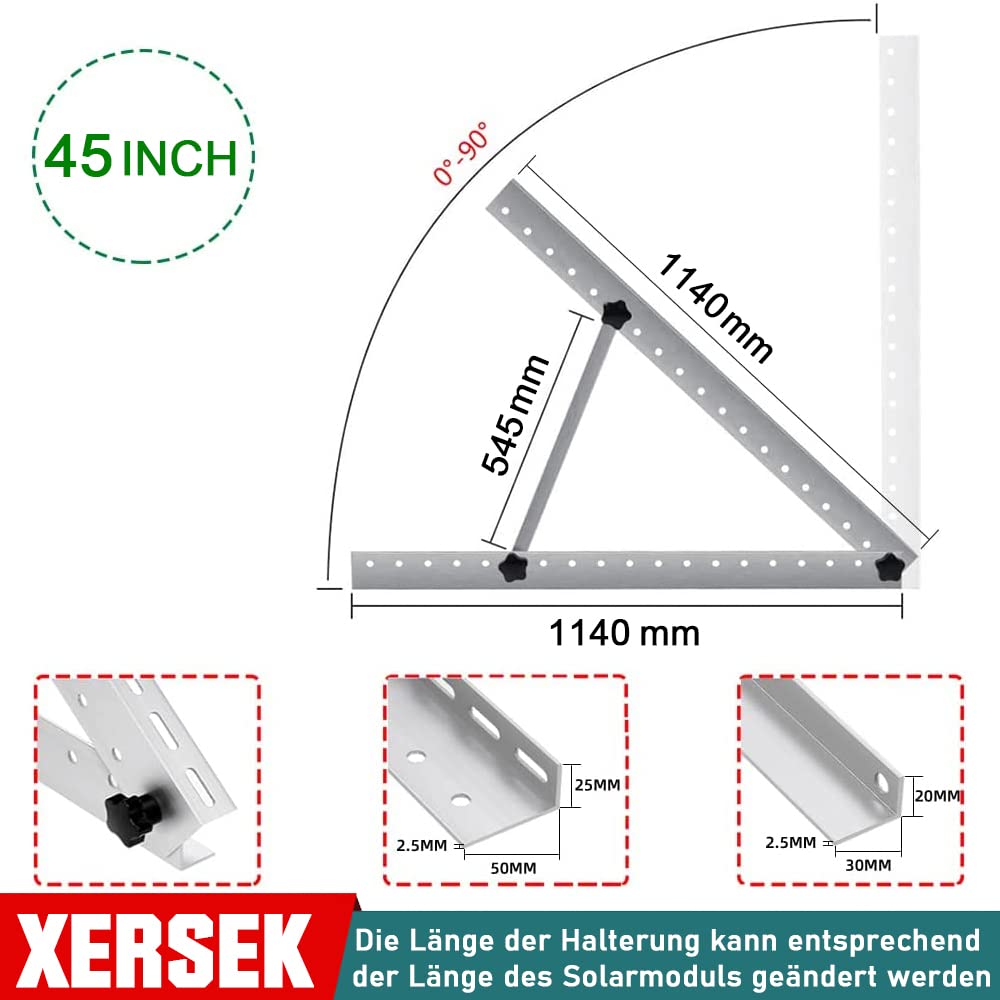 Gancio Solare Per Balcone - Fissaggio Per Pannelli Solari Fino A 120mm - Con Cavi Di Sicurezza - Foto 8