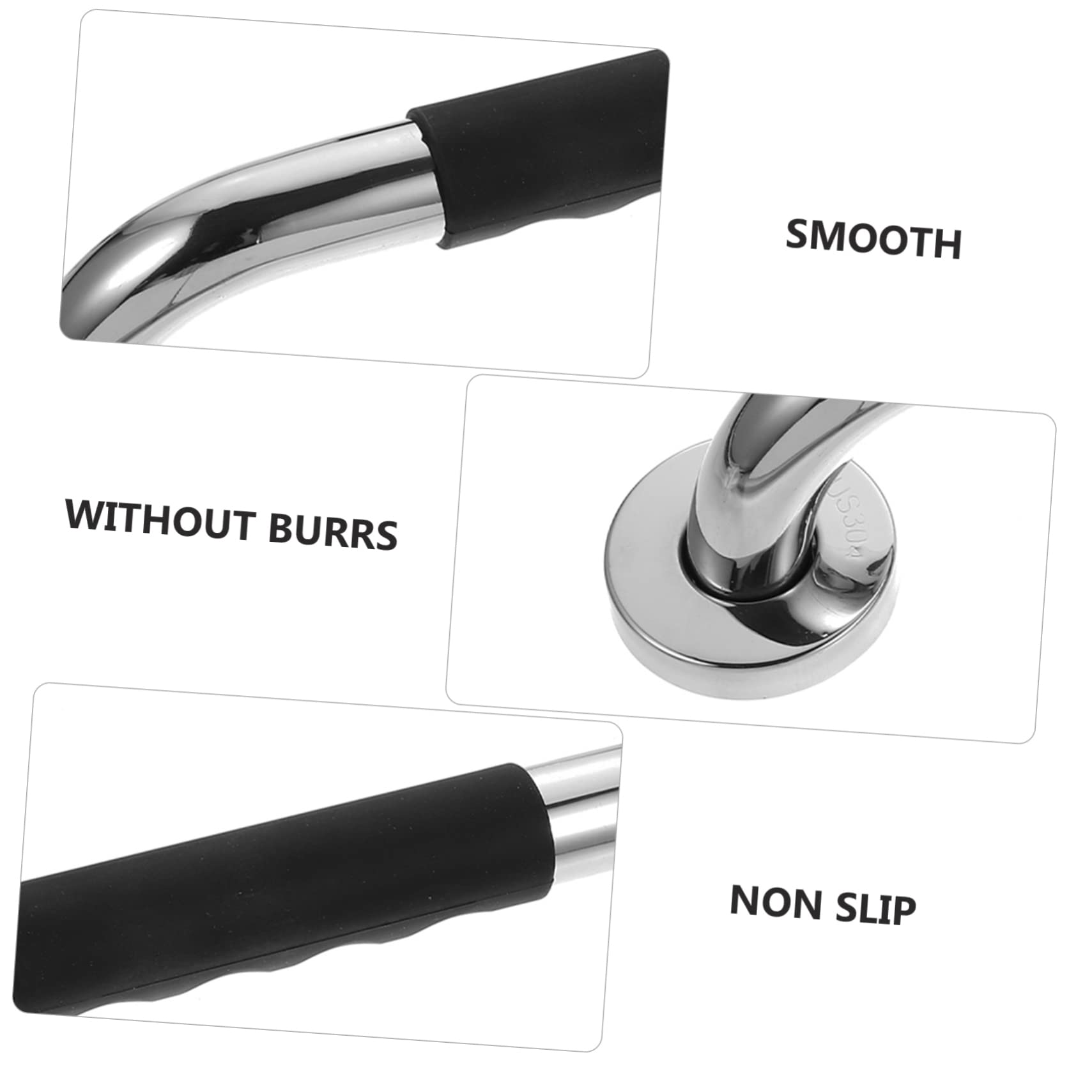 Beavorty 2 Piezas Barra de Asidero Antideslizante Inoxidable y Silicona para Baño Soporte Seguro para Personas Mayores y Discapacitados Pack