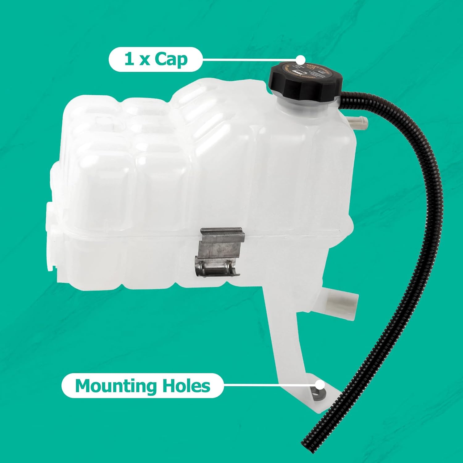 Coolant Reservoir Tank with Sensor and Cap Coolant Overflow Tank Compatible with Silverado 1500 Sierra 1500 Tahoe Suburban 1500 Yukon Escalade Avalanche H2 Replace 15203949 603102