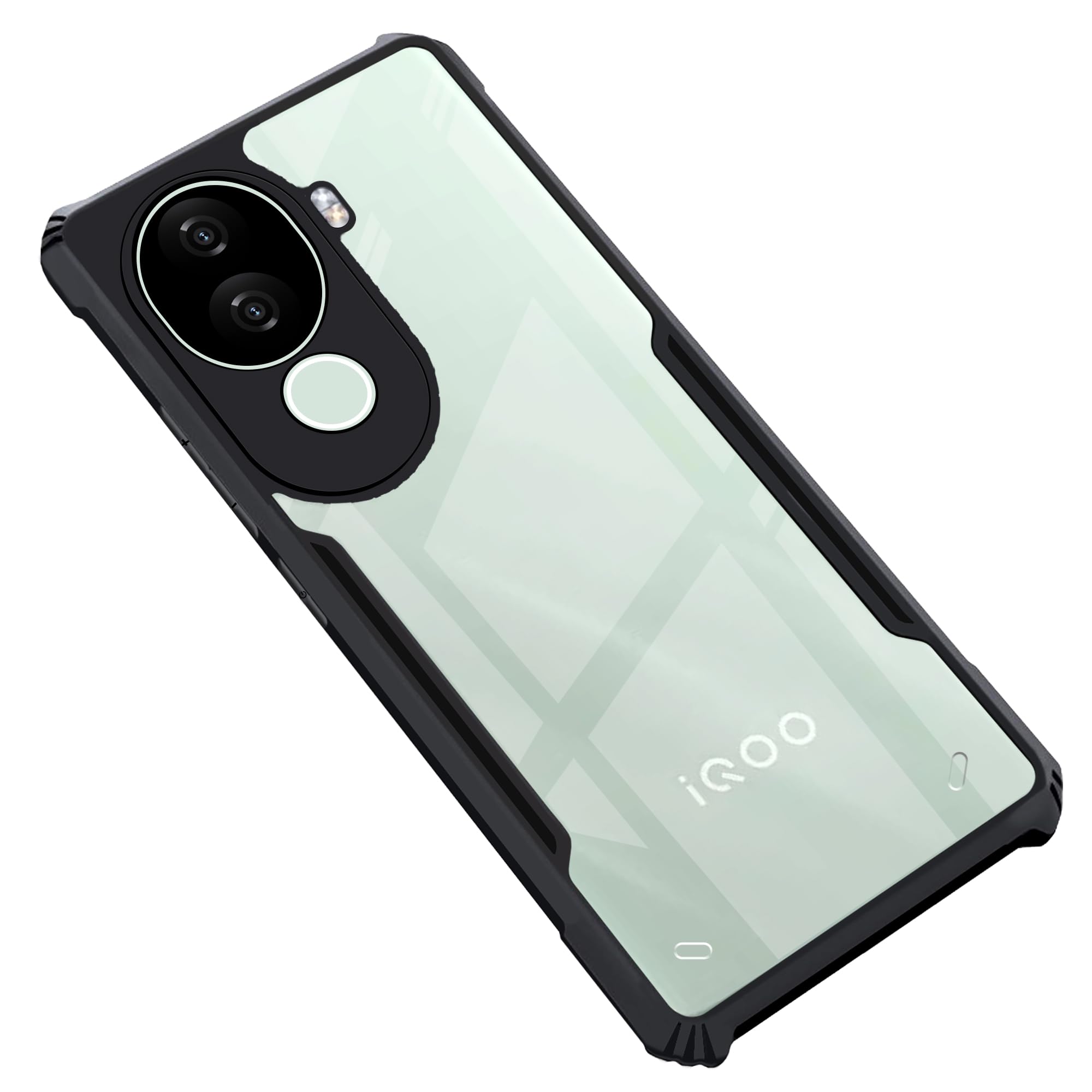 CEDO iQOO Z9s (5G) / Vivo V40e (5G) Back Case Cover | Camera Protection Shockproof Bumper-Edge | Acrylic Crystal Clear 360 Degree Protection TPU+PC | Transparent Eagle Back Case Cover (Black) (B0DFY21NCN) Amazon Price History, Amazon Price Tracker