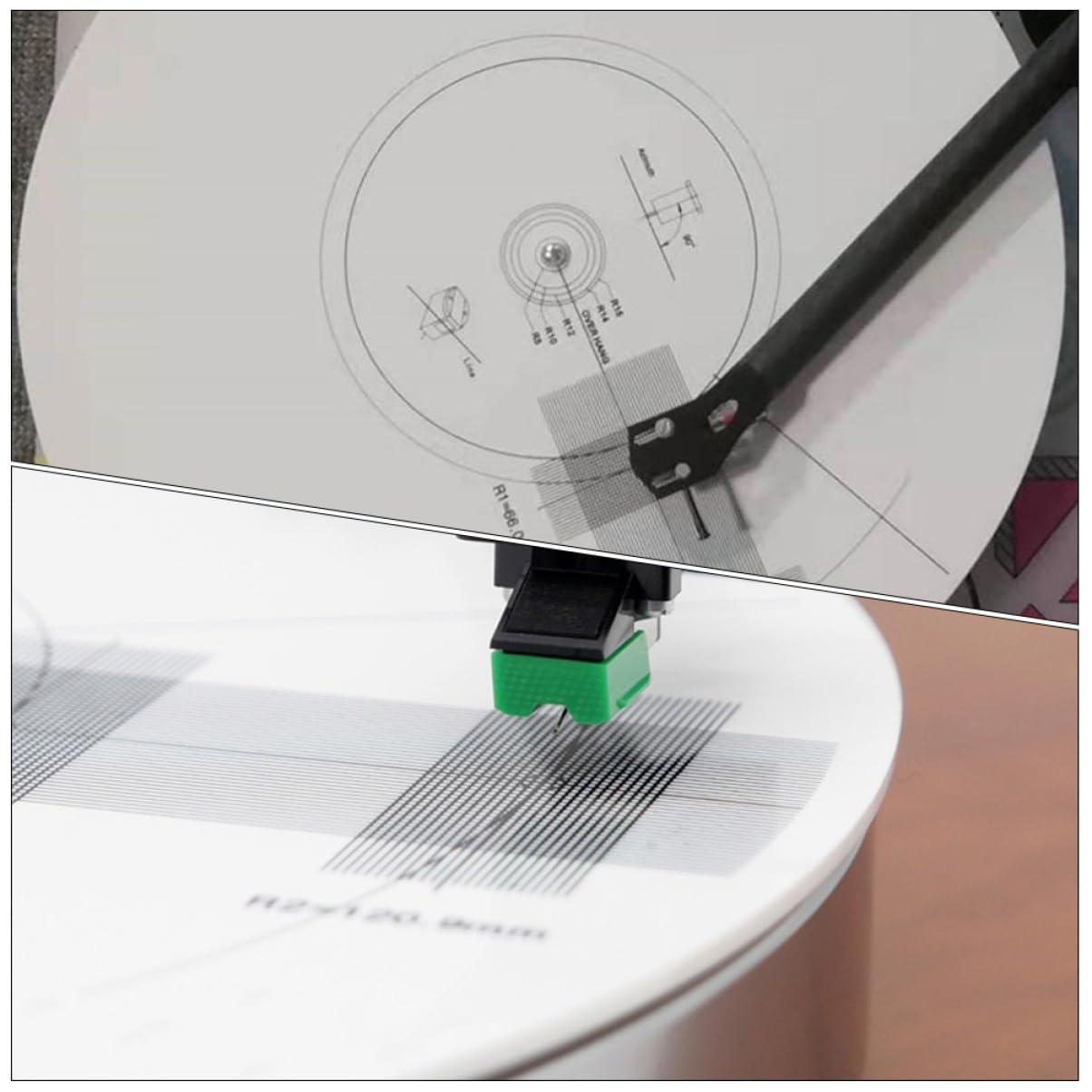 Transportador de Alineación de Alfombrillas de Acrílico para Tocadiscos | Calibración de Alta Precisión, Color Blanco, para Cabezales y Aguja, Obsequio de Inauguración