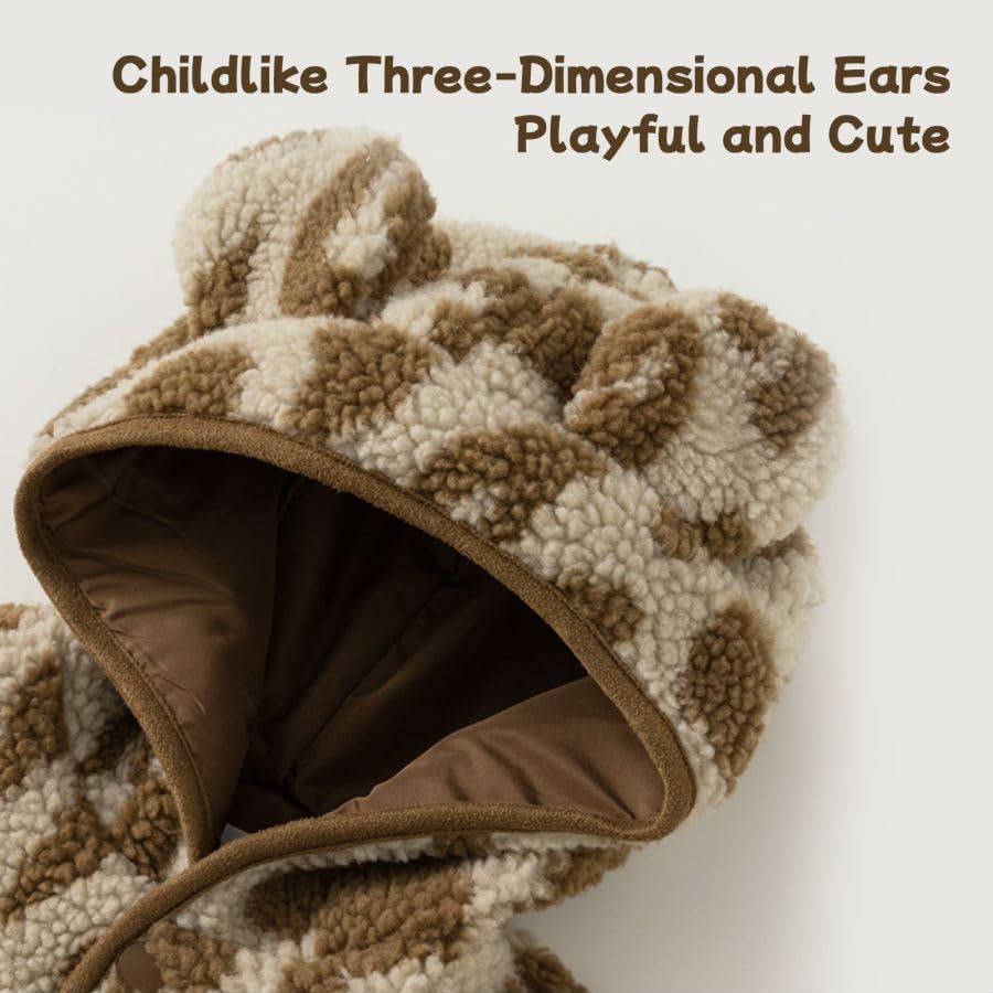 Leopard Kids Clothes Girls Coat with 2 Pockets Thickened Lamb Wool Winter Jackets for Girls 2-8 Years4