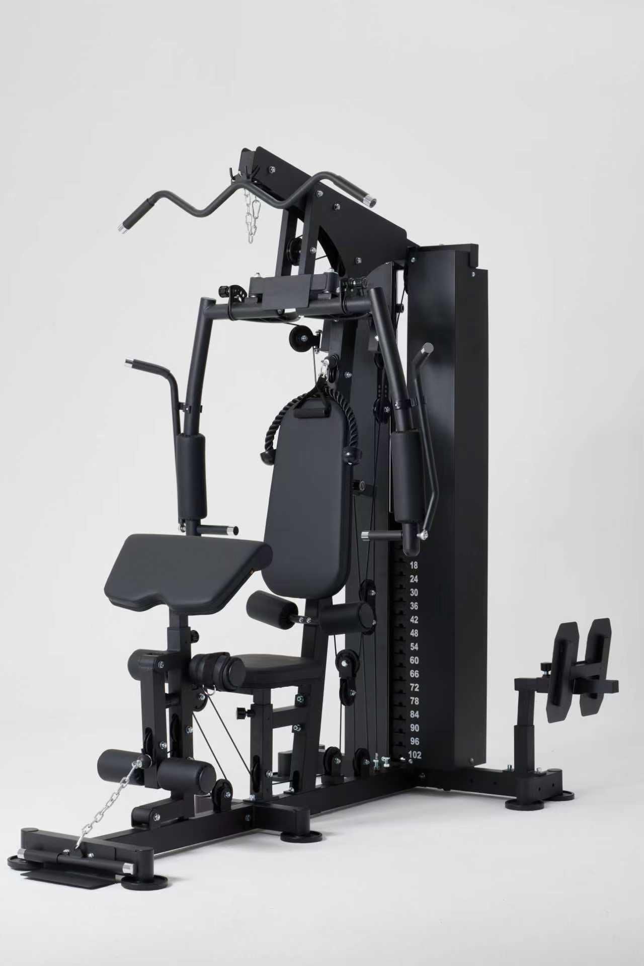 Stazione Multifunzione FD 6000 Plus - Palestra in Casa con Pacco Pesi 72kg, Carico Massimo 150kg - Macchina Fitness Professionale: Lat Tower, Leg Press, Chest Press - Home Gym Completa