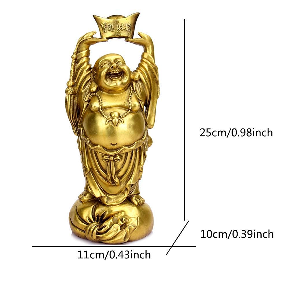Nowoczesna minimalistyczna abstrakcyjna rzeźba kreatywna rzeźba do domu, figurka dekoracyjna statuetka Feng Shui statuetka boga bogactwa ozdoba śmiejący się Budda ręce do góry z figurkami Yuan Bao,