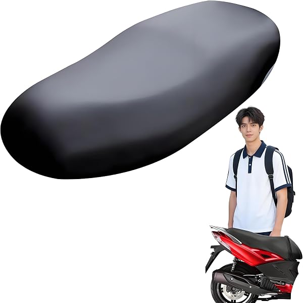 オートバイシートカバー 防水加工 耐摩擦性 スクーター/原付バイク対応 取り付け簡単 日焼け防止/補修用 耐久性 汎用サイズ (ブラック) - 1