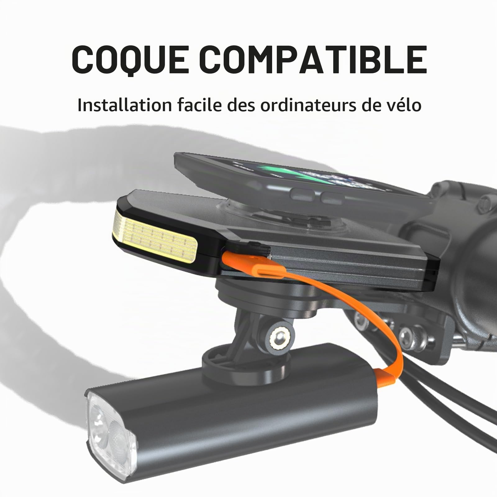Lampe Vélo Lumiere Eclairage Velo Avant 120 Lumens 5 Modes Autonomie 40h 5000mAh USB-C Phare Lampe Velo LED Puissantes Lumière de Vélo