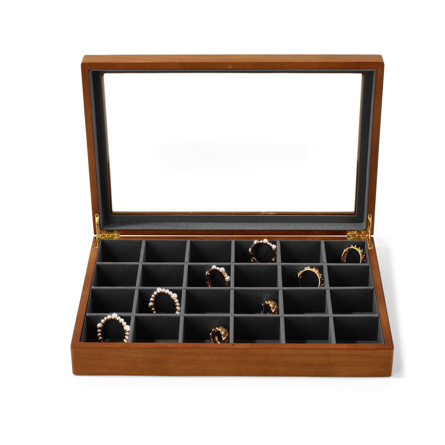 Oirlv ジュエリートレイ フラットトレイ 木製 ネックレス ブレスレット