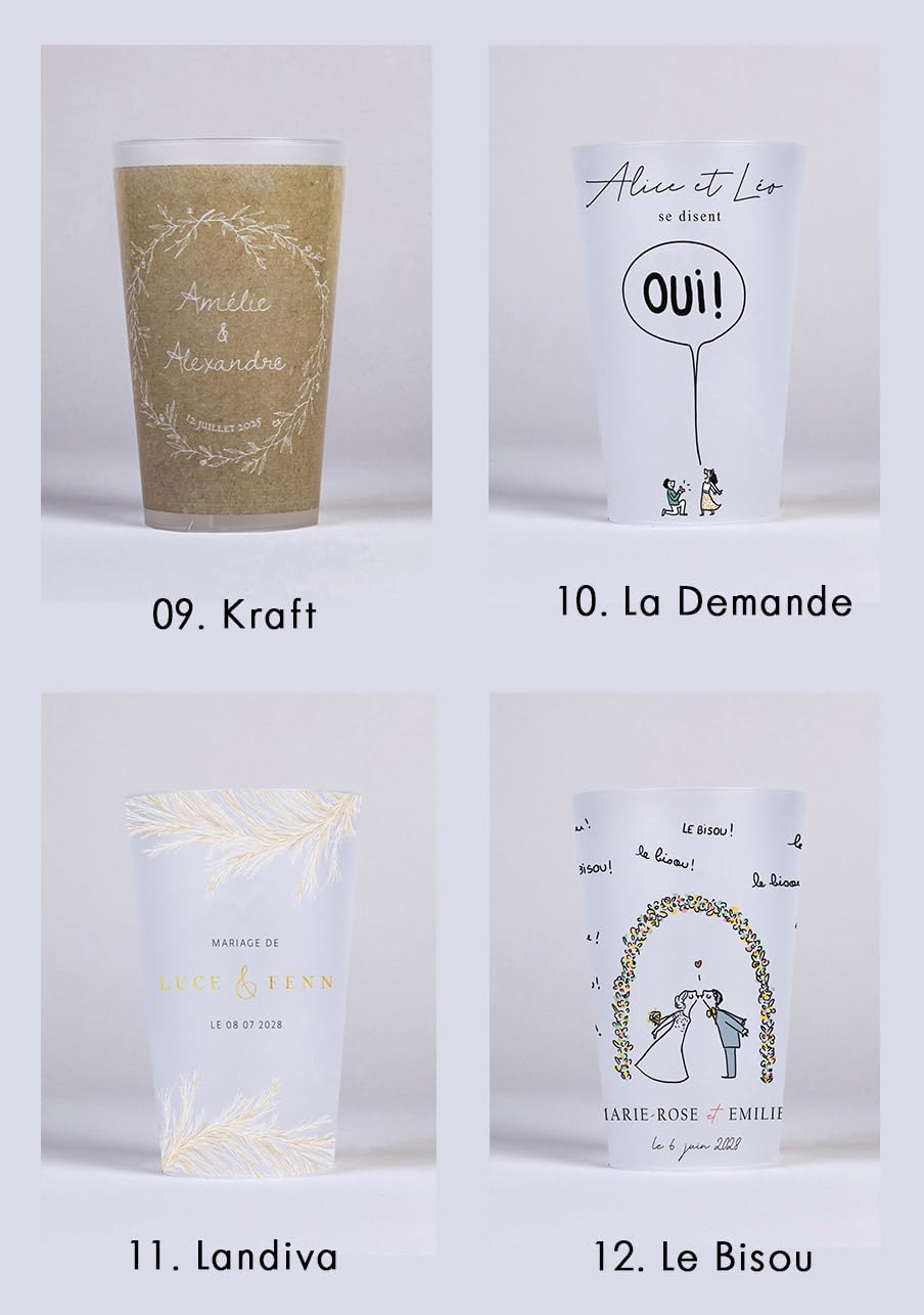 Gobelet Personnalisable pour Mariage - Eco Cup en Plastique (50)