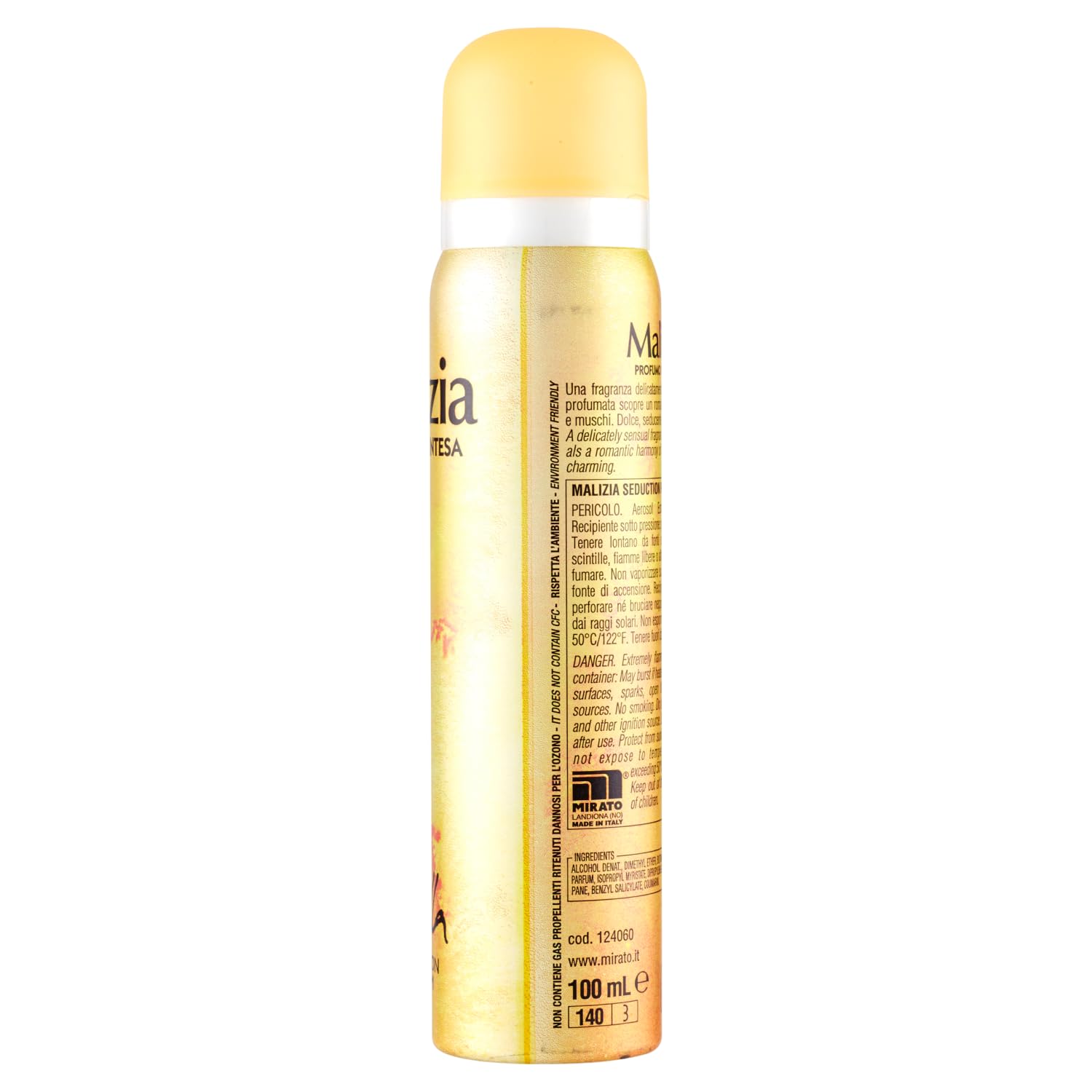 12x MALIZIA Deodorante Donna Vanilla Seduction Parfum,Deodorant Deo Spray für Damen 100ml + Beni Culinari Kostenloser Schlüsselanhänger