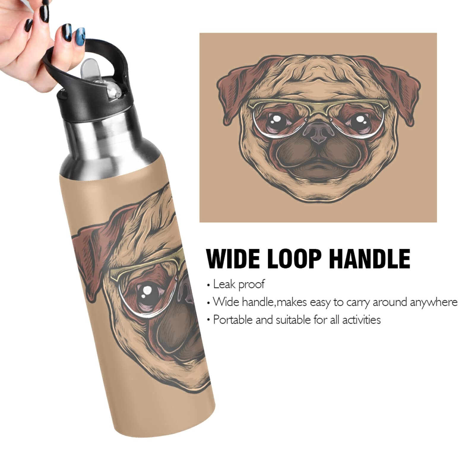 Perrito Pug Sonriente Juguetón Con Sombrero Gorra Roja Con Patas — Foto de  stock #298571166 © MonicaClick1, image size:1600x1600