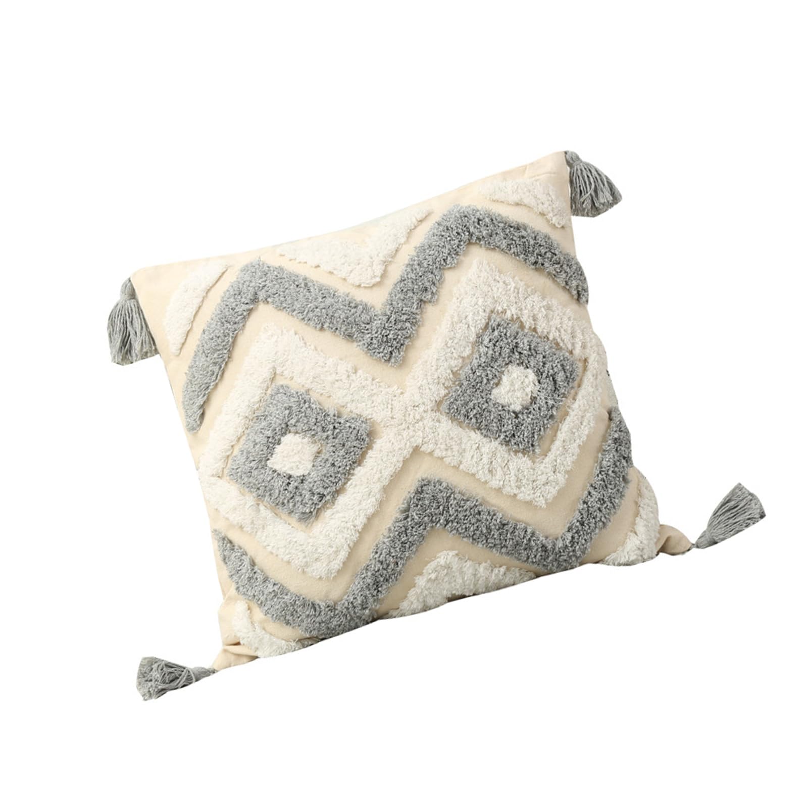 Woedpez Pillowcase Throw Pillow Slipcover Soft Plushie Comfortable for Couch Sofa Bed Home Decoration 17.2x17.2Inch Tufted Throw Pillow