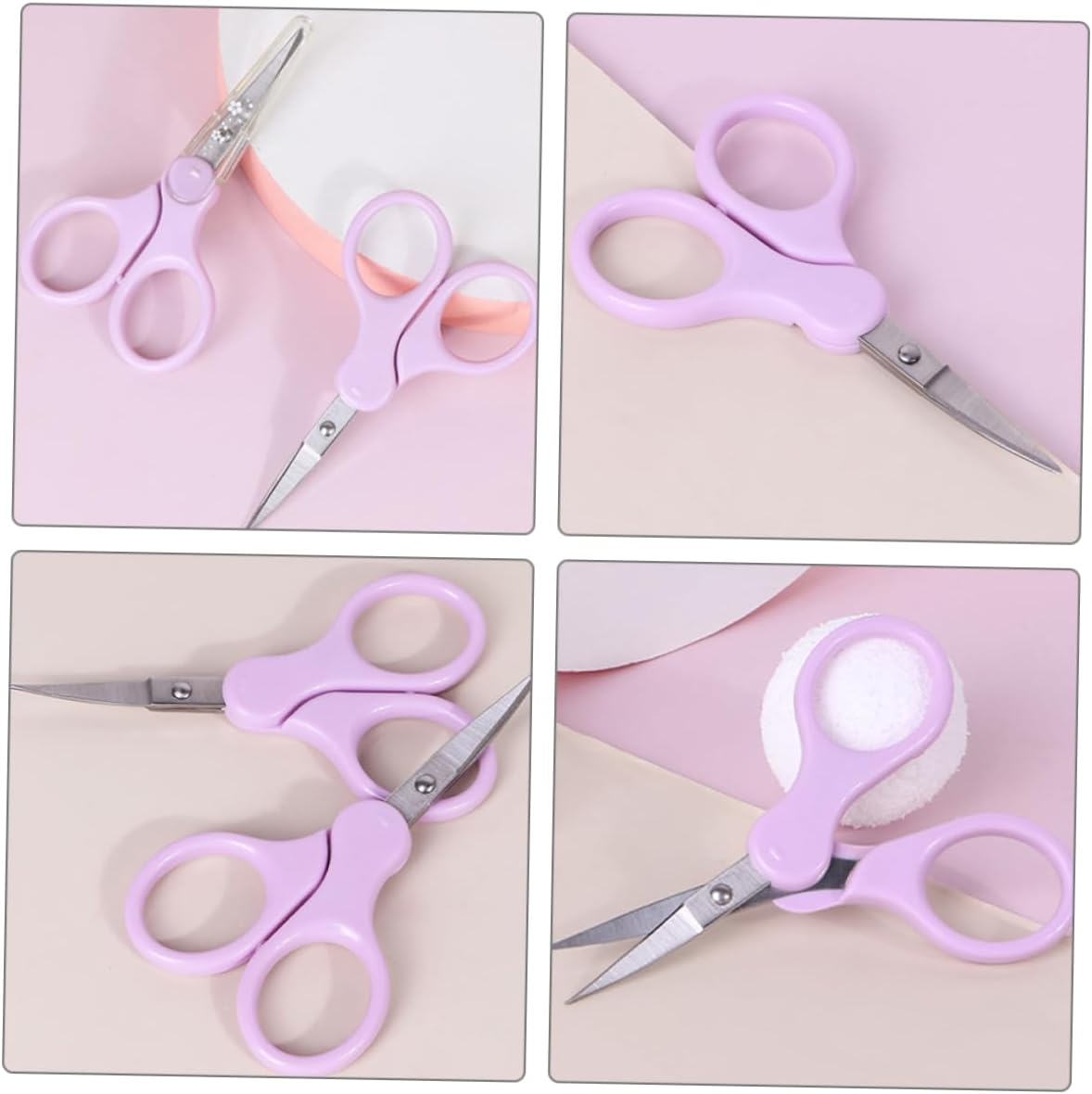 Didiseaon Stainless Steel Eyebrow Scissors Small Lightweight Beauty Trimmer for Women Easy to Use and Carry for Eyebrow Grooming and Travel