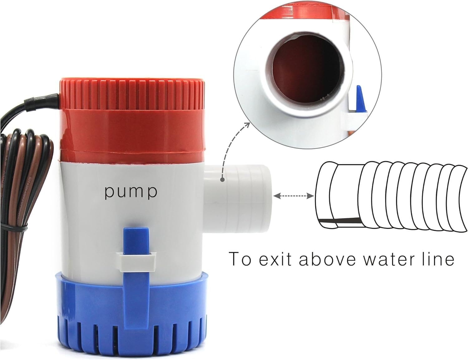 Gas diésel benzinpumpe Bomba de agua vacío 12V, bomba sentina sumergible para barcos marinos, utilizada en casas rodantes hidroaviones Gas diésel benzinpumpe(1100GPH)