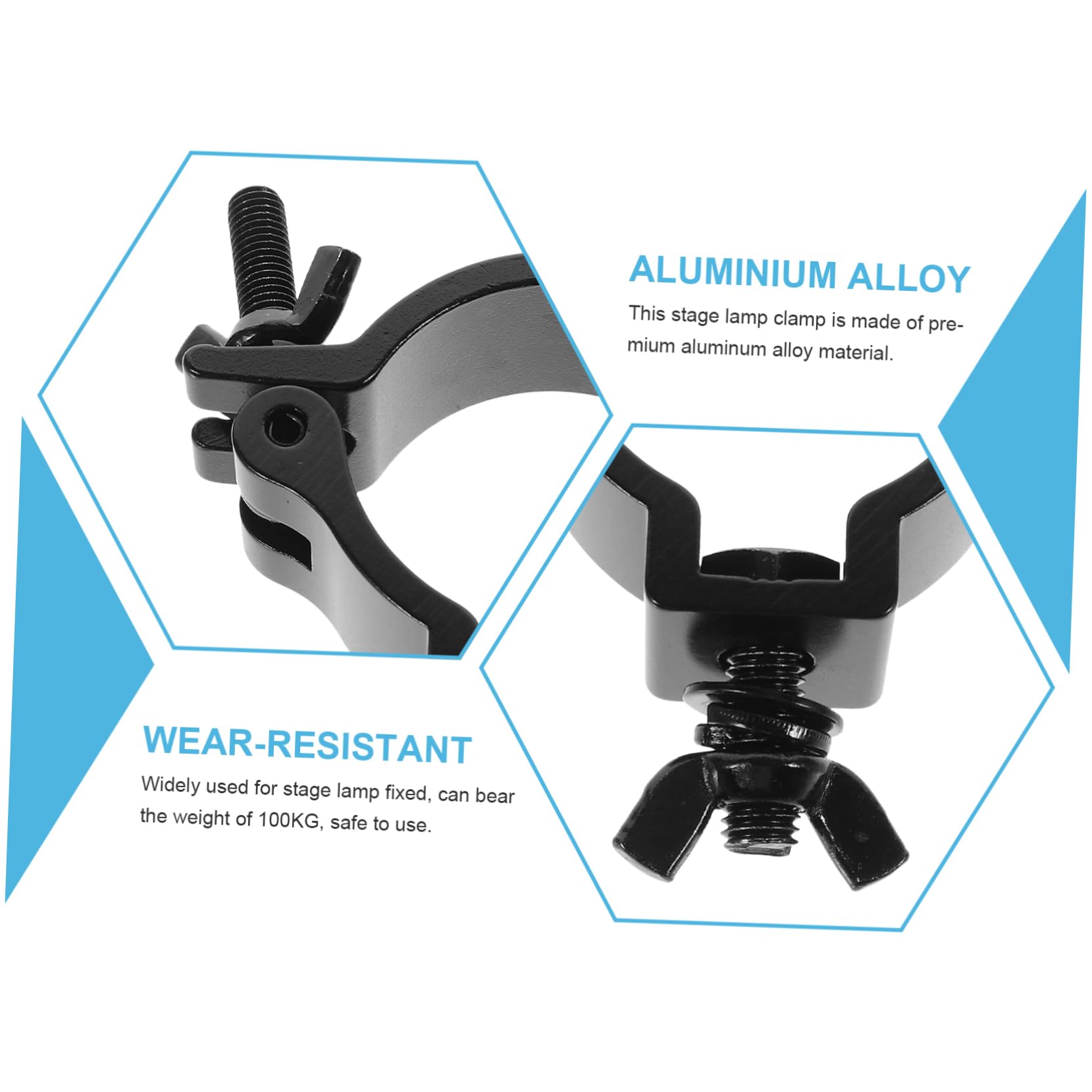 4Pezzi Morsetti in Lega di Alluminio per Luci da Palcoscenico O Clamp per Proiettori Led Fari Accessori per Dj Illuminazione Eventi