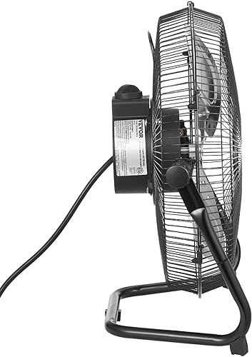 Miniatura 11 de VEVOR Ventilador de piso, ventilador industrial de alta velocidad de 3 velocidades, 14 pulgadas, 2560 CFM, inclinación ajustable de 360°, 19.69