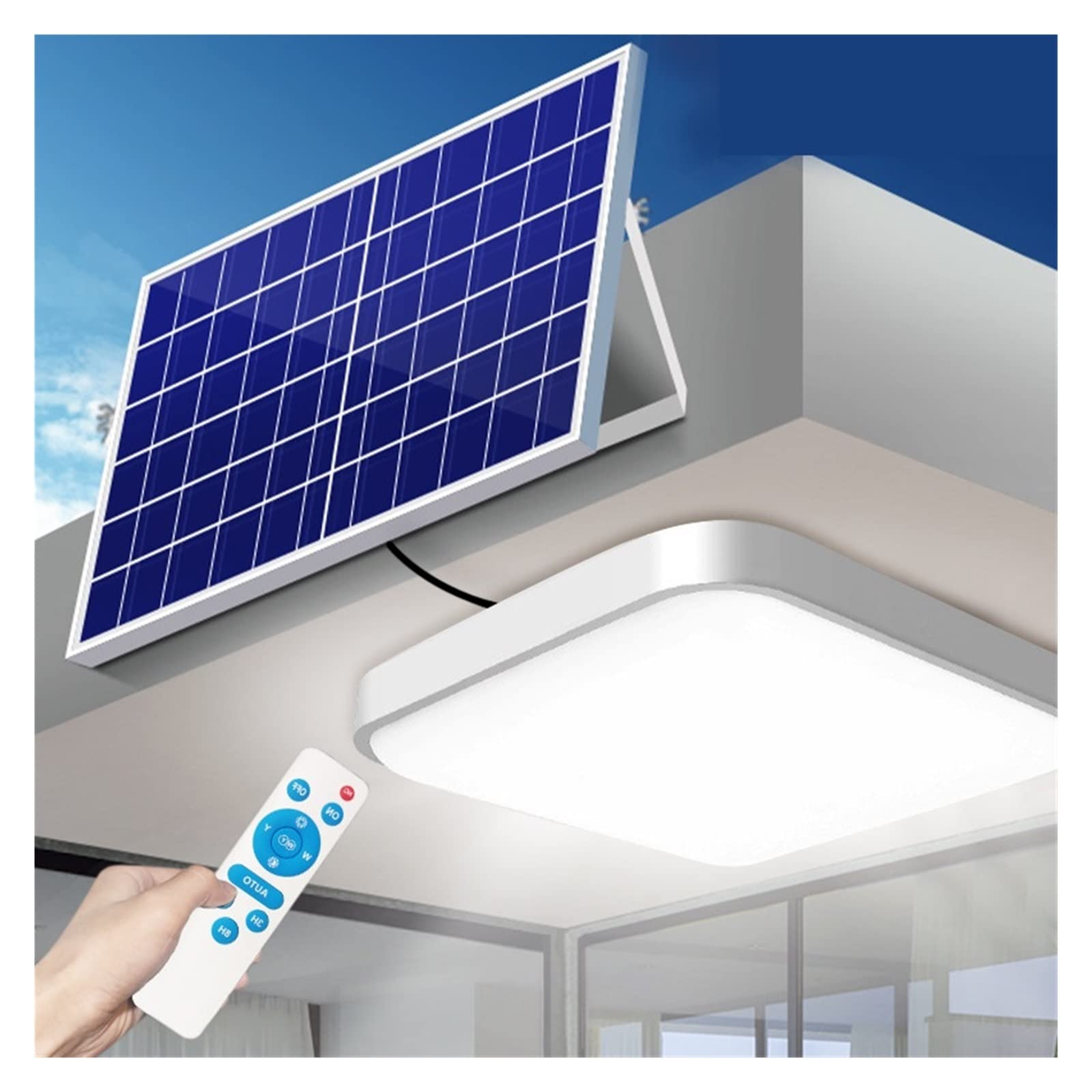 Lampy Solarne Zewnątrz, 200 watowe lampy słoneczne Indoor & Outdoor Home Solar Lampa sufitowa Pilot Lampa słoneczna Garden Yard Patio Solar Wisiorek Światła,Do ogrodu, ulicy, werandy(Wit)