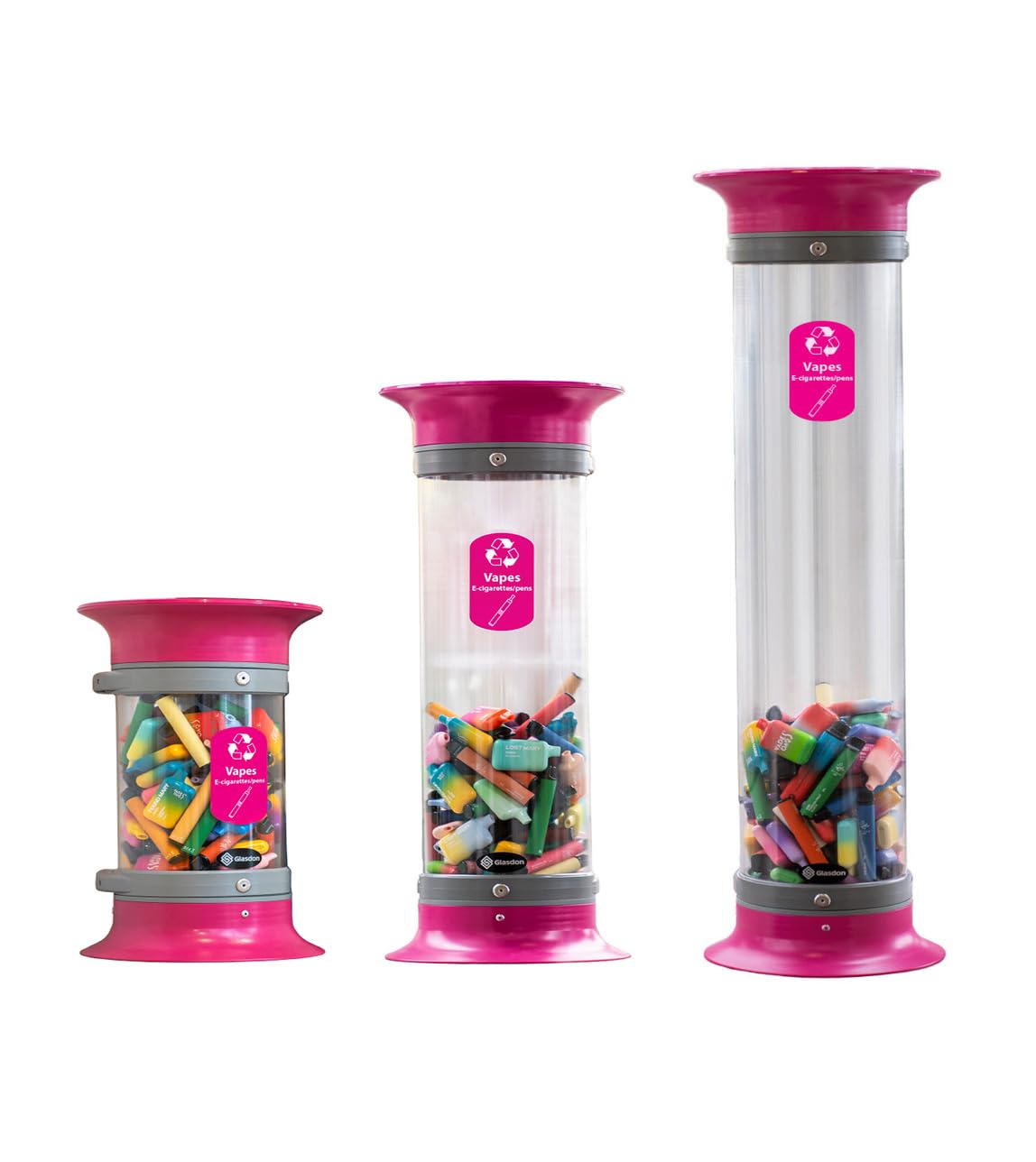 Amazon.com: Glasdon C-Thru™ 5Q Vape Recycling Bin (Transparent, Pink Decal  and Funnel Top Aperture) – Versatile Vapes Disposal Solution : Industrial &  Scientific