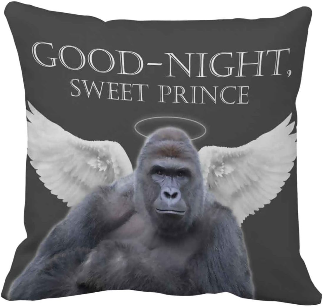Good-Night Sweet Harambe Pillow cover Size 16x16 inch