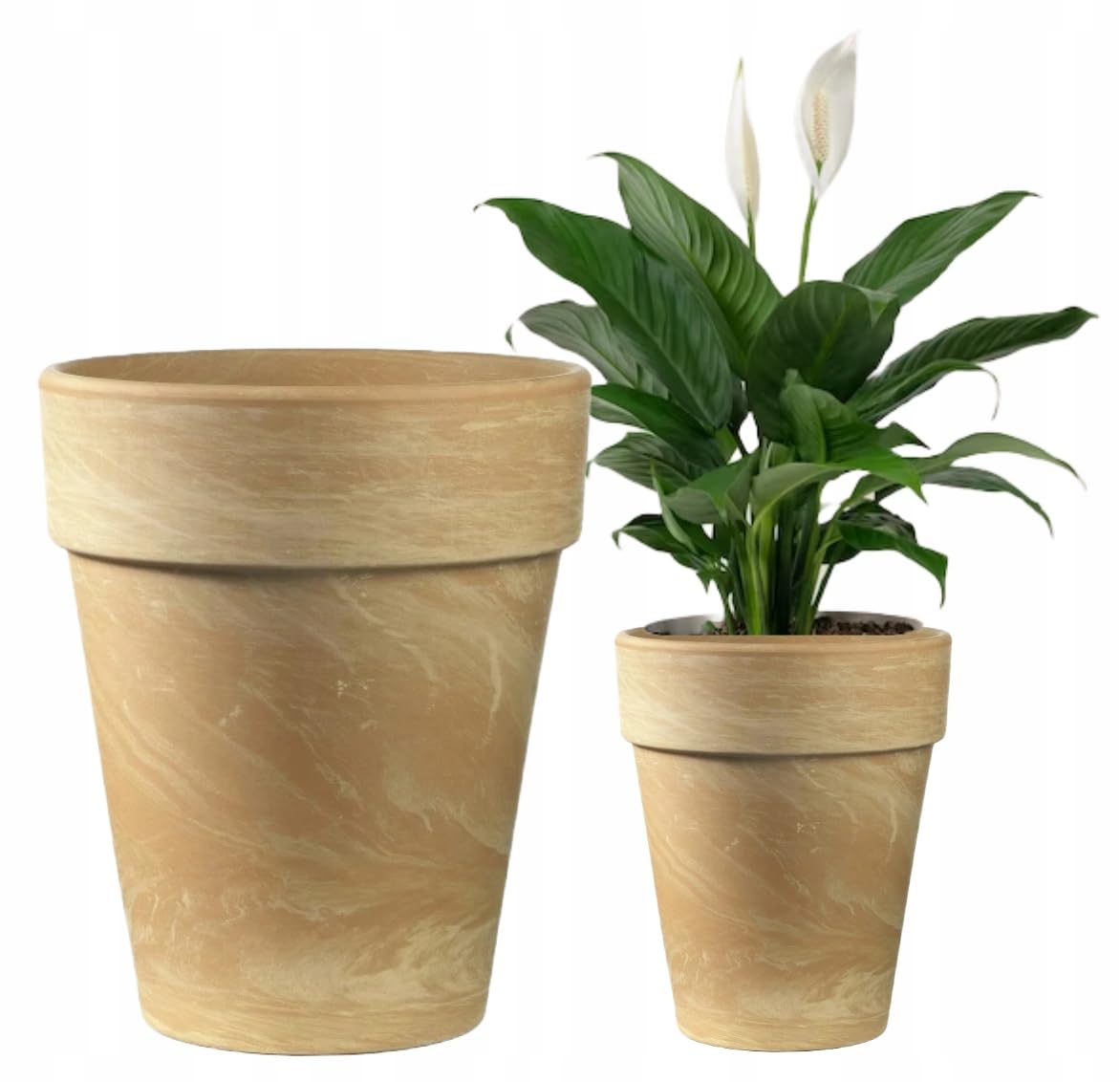 Vaso da giardino rotondo in terracotta ornamentale, 44 x 52 cm