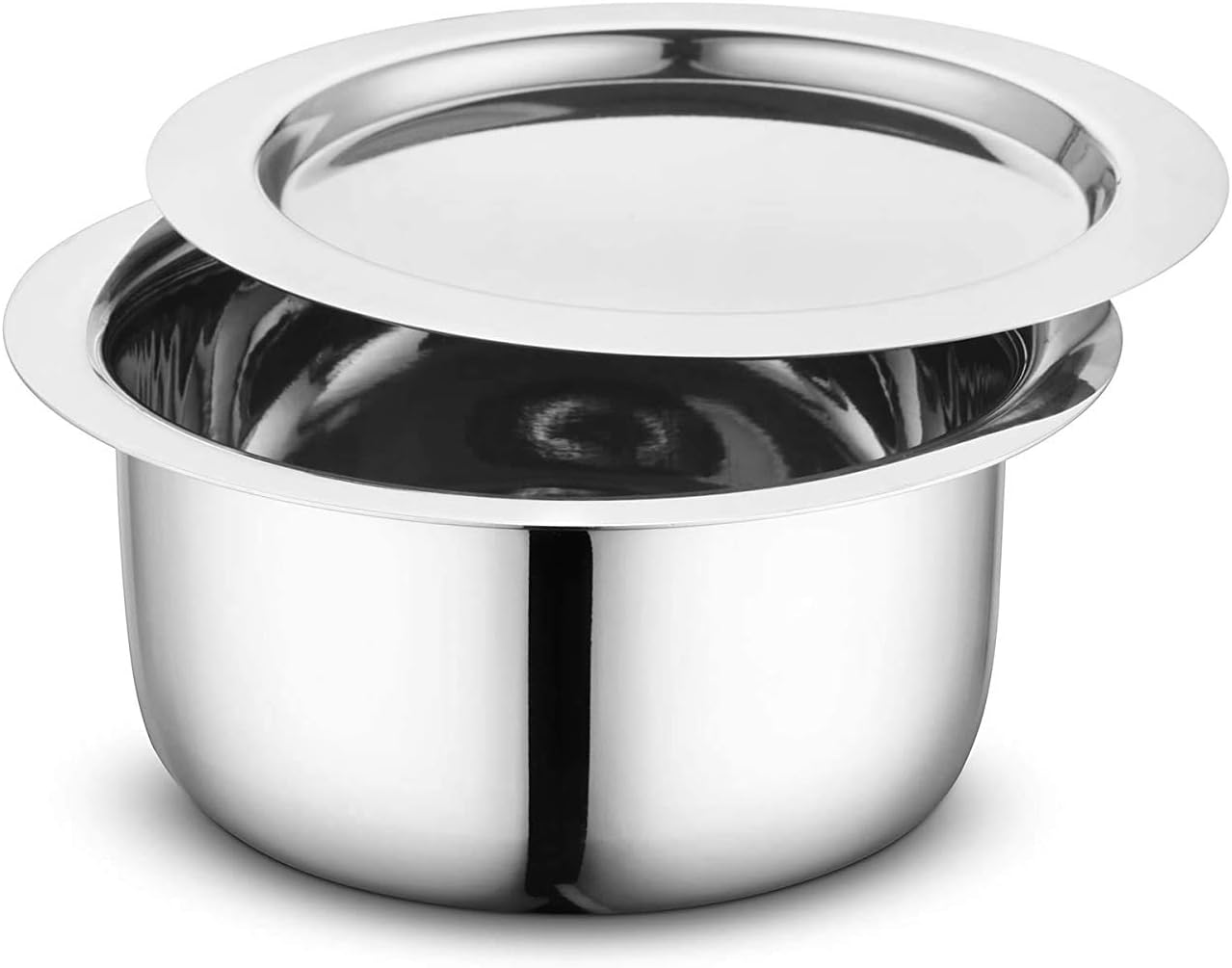 SS Private Stainless Steel Tope/Patila/Bhagona with Stainless Steel Lid (Silver, Capacity: 3 L)