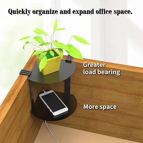 Miniatura 3 de Estante de acero inoxidable suspendido ajustable de 2 capas, estante de cubículo de oficina, ajustable, gran espacio, accesorios de cubículo