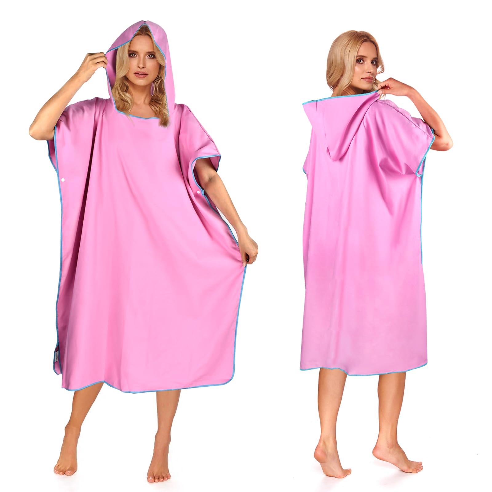 Poncho Surf Microfibra con Cappuccio, Accappatoio da Bagno, Asciugatura Rapida per Uomini & Donne, Nuoto, Campeggio