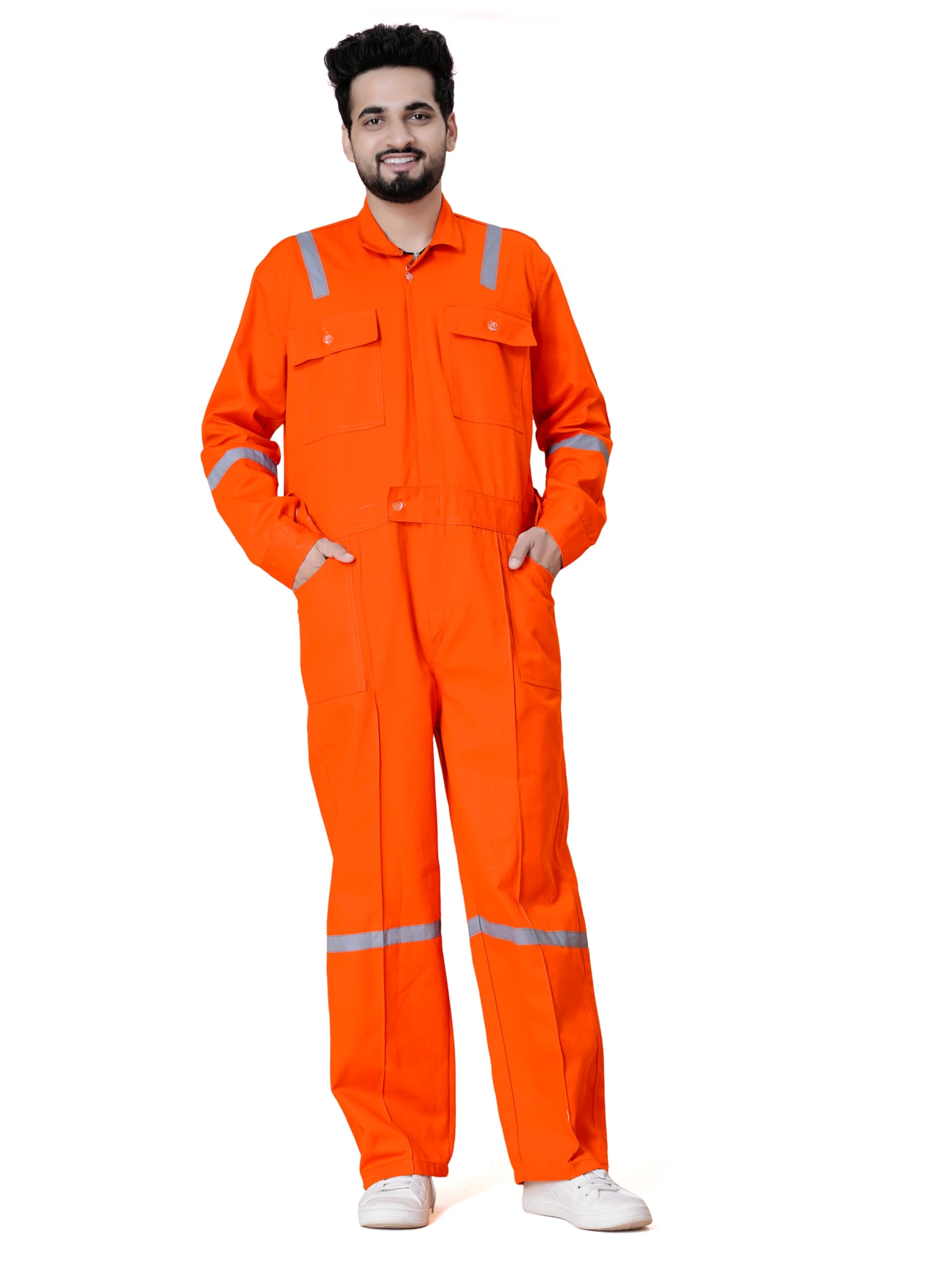 Men's Solid tery Cotton Regular Fit Full Sleeve Coverall Industrial Boiler Suit (K_E_76795)