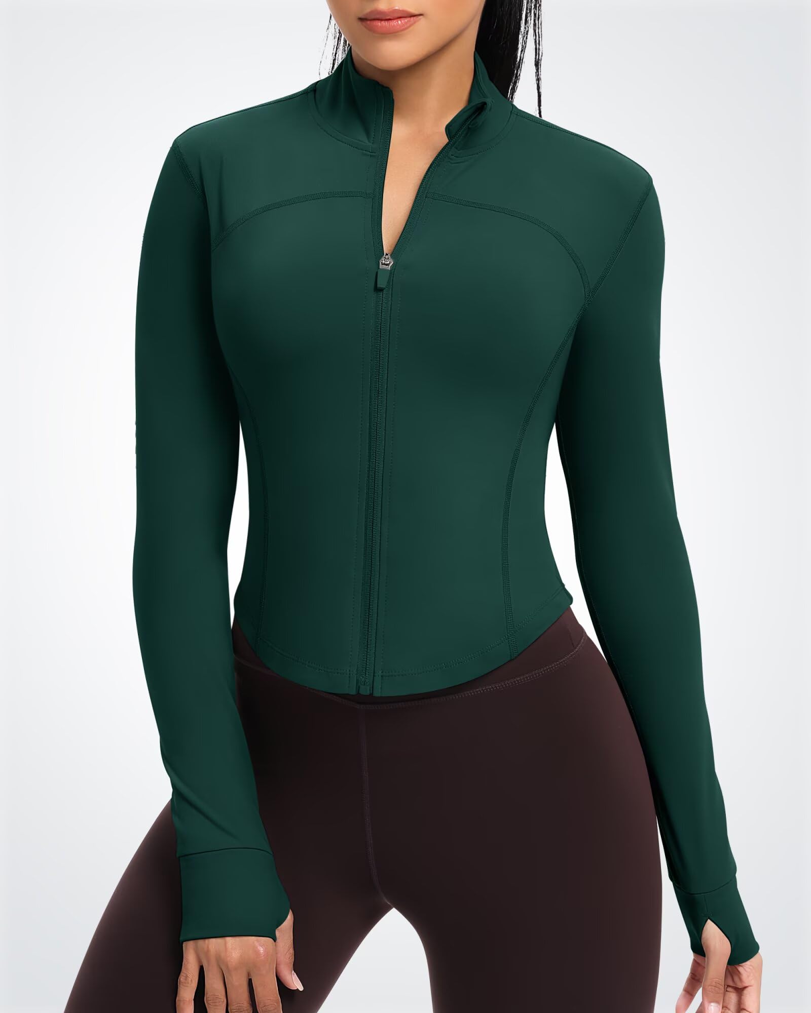 QUEENIEKE damska kurtka do biegania slim fit i miękka w dotyku bluza sportowa z pełną boczną kieszenią na zamek błyskawiczny