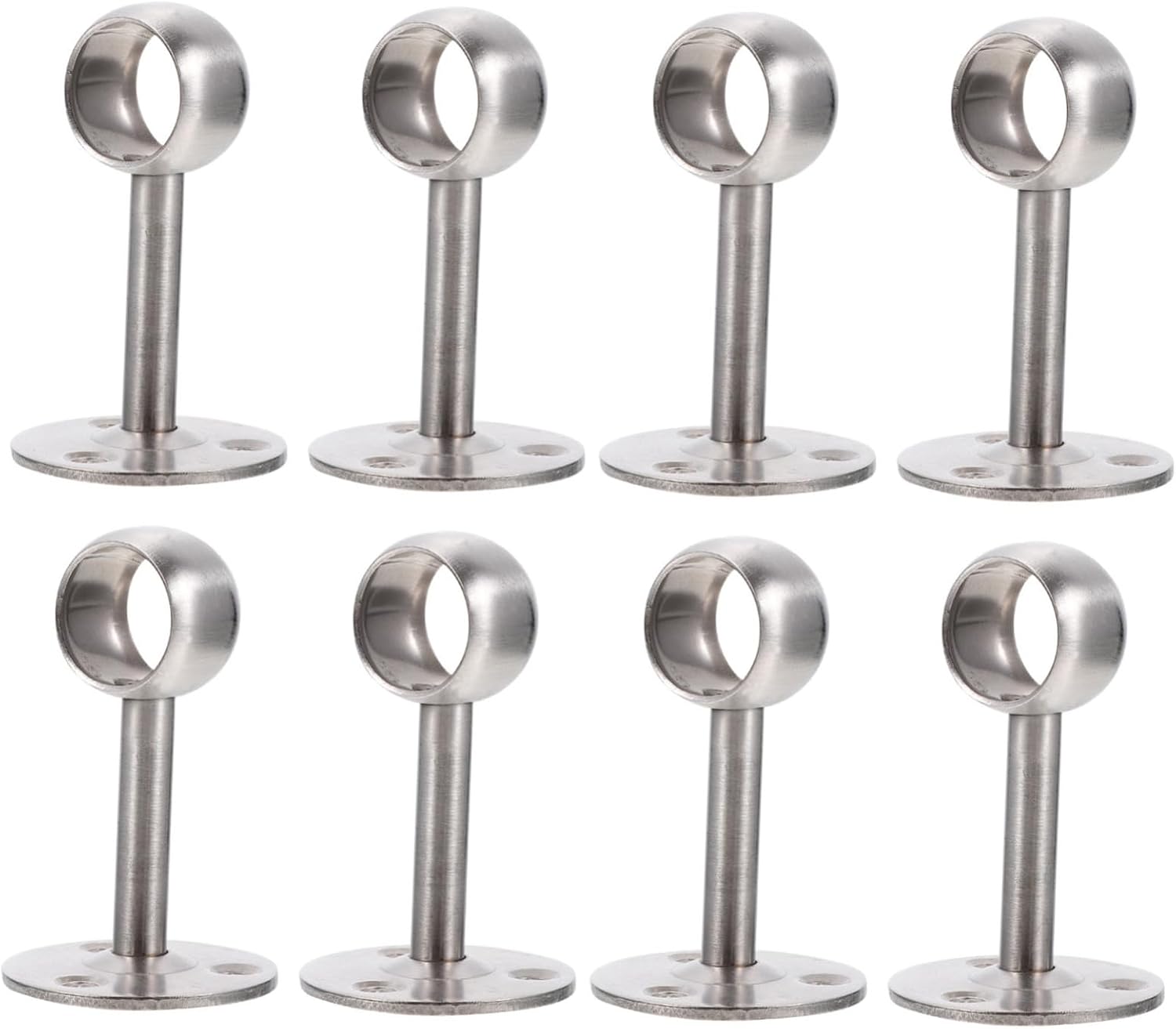 8pcs Stainless Steel Closet Rod Brackets for Ceiling Mounting Curtain Rod Support Holders for Home Office and Wardrobe Use