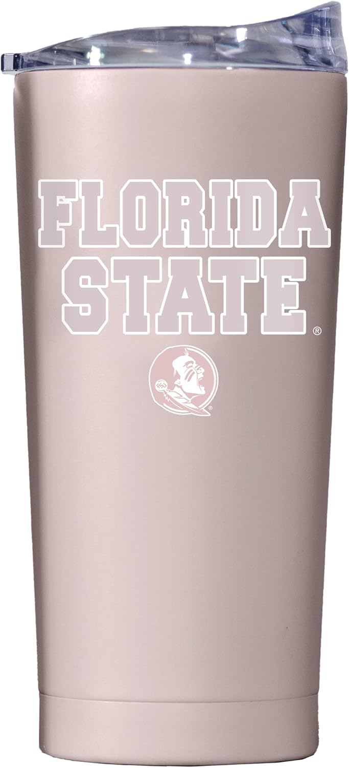 Logo Brands NCAA Purdue Boilermakers 20oz Archway Sand Powder Coat Tumbler - Double-Wall Insulated, Non-Slip Base, and High Lip Slider Lid