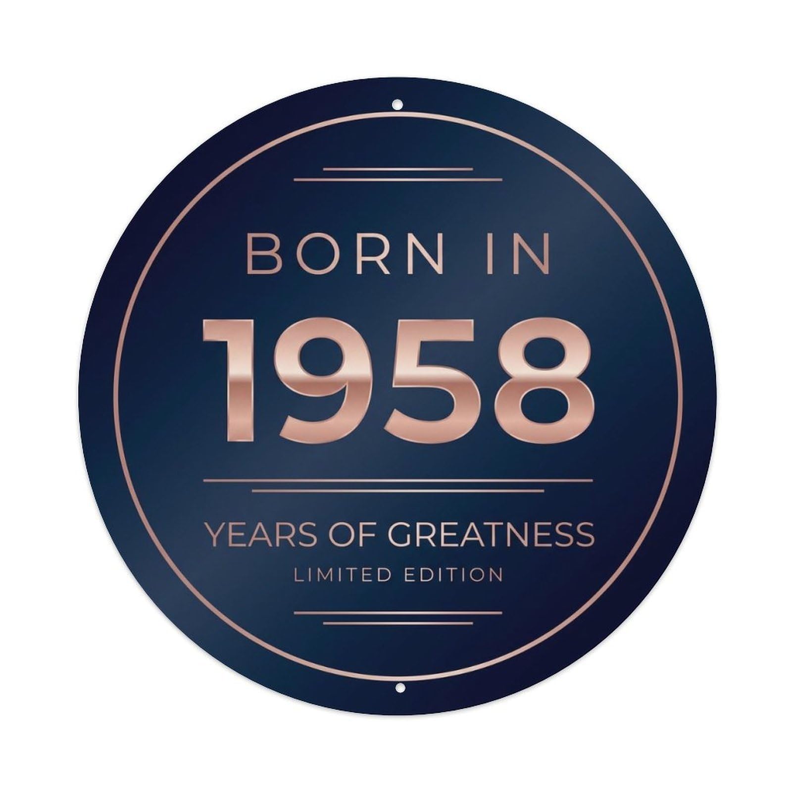 Metal Tin Sign Born In 1958 Years Of Greatness Year-Themed Birthday Gift