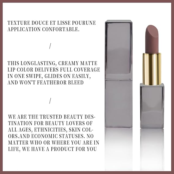 CAKAILA Brown Matte Cream Lipstick,Velvet Waterproof Long Lasting Smudge Proof for Women Lip Stick,Magic Lipstick 24 Hours Original Lip Liner Makeup,labiales mate 24 horas originales,Vegan,1 Count