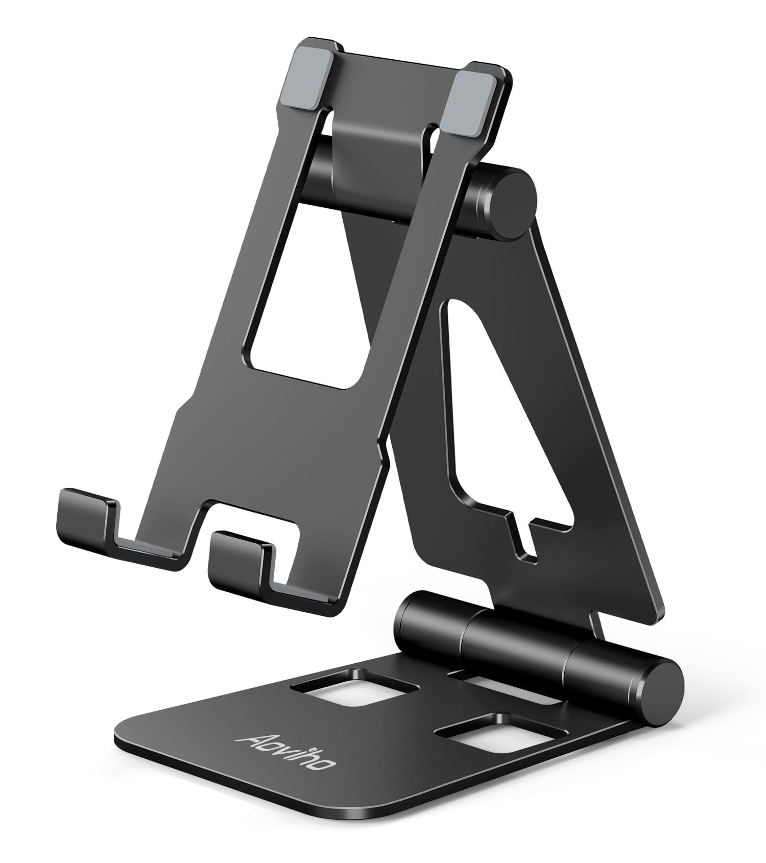 Aoviho Cell Phone Stand for Desk, Adjustable Desktop Phone Holder Stand, Foldable Moblie Phone Dock for iPhone 15 14 13 12 11 Pro Xs Max Xr X 8 7 6 5